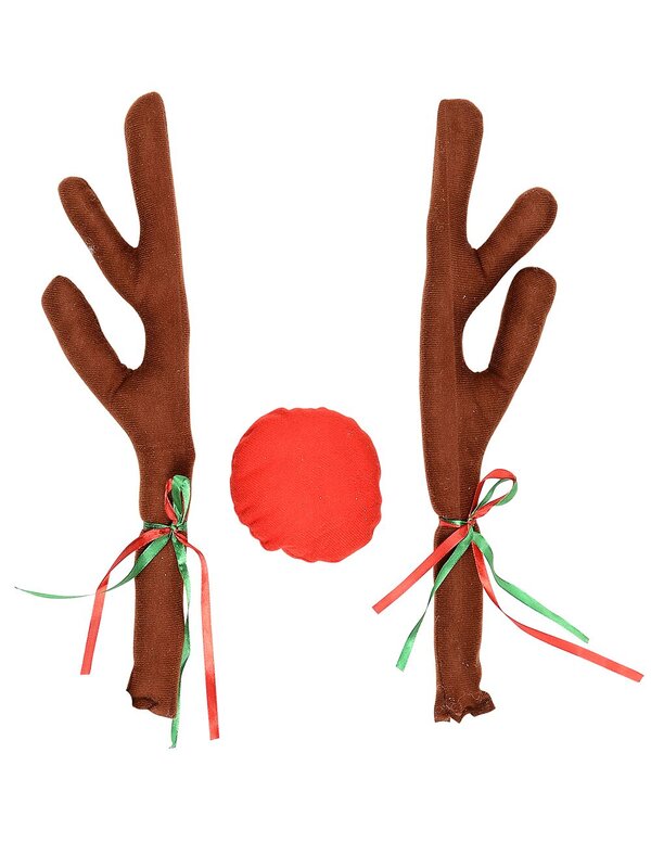 Reindeer Novelty Car Antlers & Red Nose - One size fits most vehicles