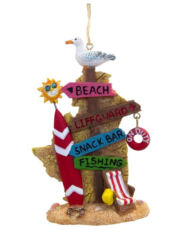 Resin Life By The Sea Hanging / Standing Signpost - 12cm