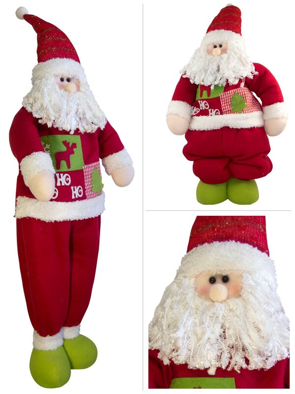 Retractable Leg Plush Standing Santa - up to 1m