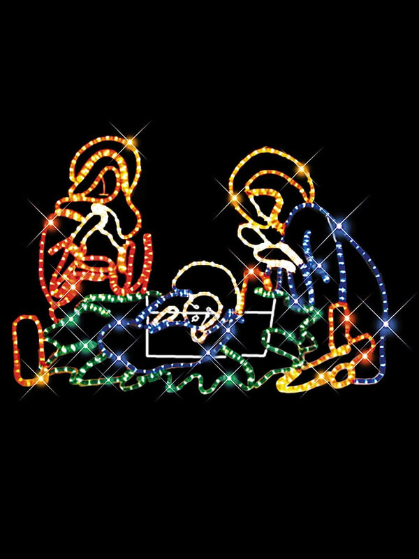Rope Light Nativity Scene Light Display - 1.15m