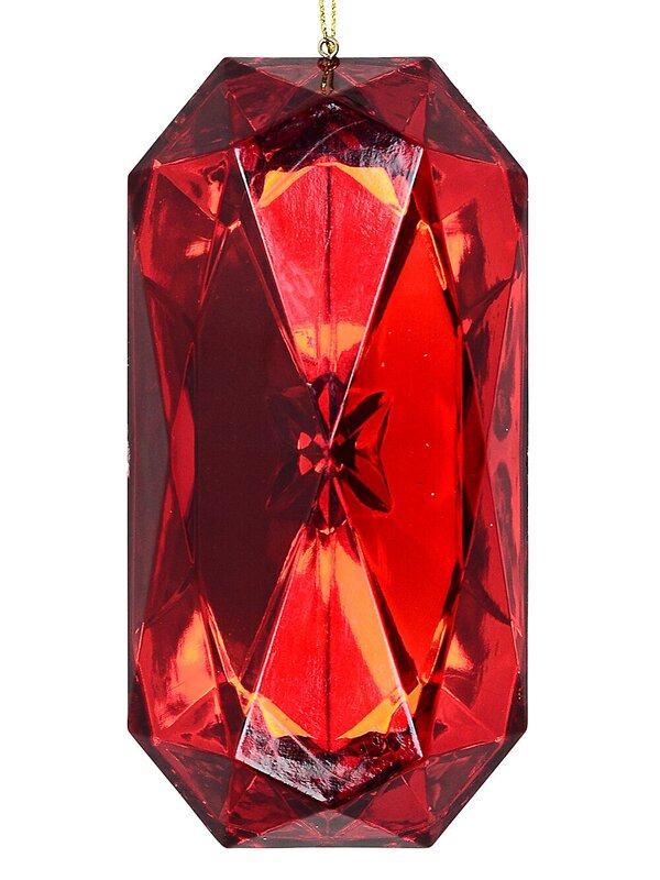 Ruby Red Faceted Acrylic Jewel Radiant Essential Ornament | 14cm