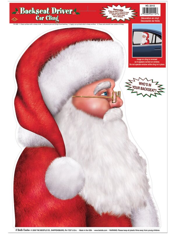 Santa Back Seat Driver Glass Magnet - 43cm