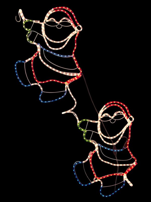 Santa Climbing Rope Rope Light Silhouette - 1.8m