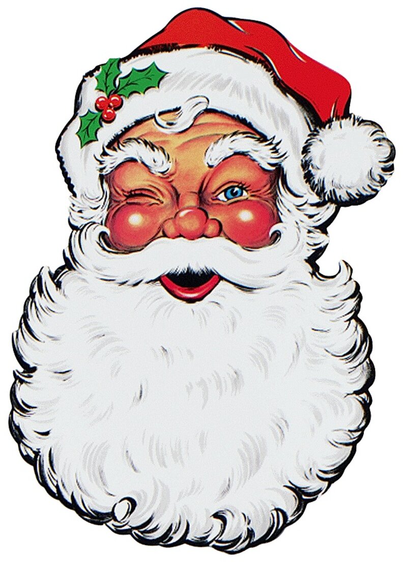 Santa Face Cut-Out Wall & Window Decoration - 66cm