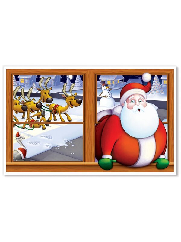 Santa In Window Wall Decoration - 1.6m