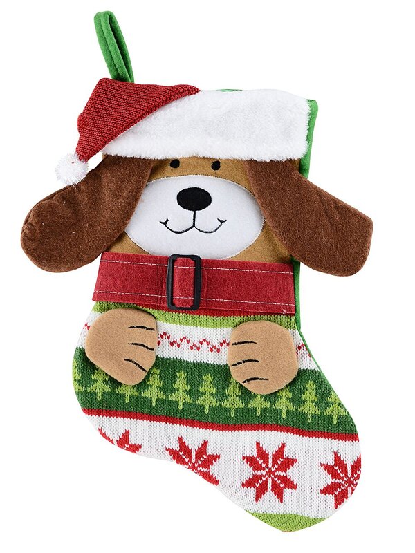 Santa Paws Doggy Stocking With Floppy Ears & Knitted Jumper | 40cm
