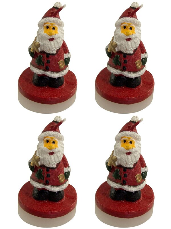 Santa Tea Light Candles Pack - 6 x 60mm