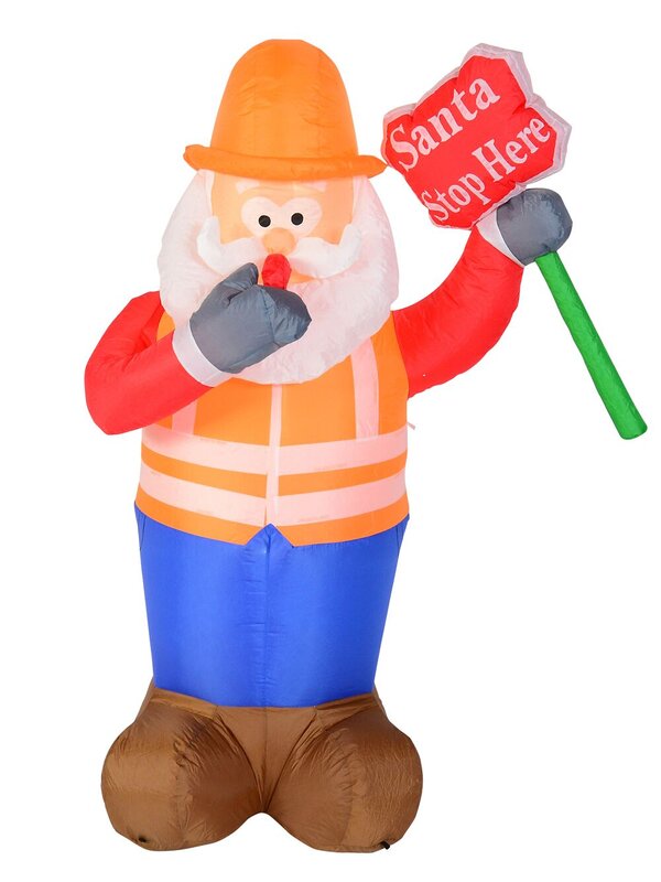 Santa Traffic Controller Illuminated Christmas Inflatable Display - 1.8m