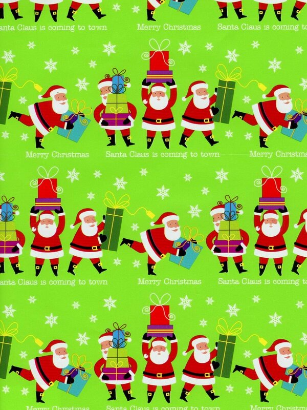 Santa With Presents Gift Wrap Counter Roll - 50m