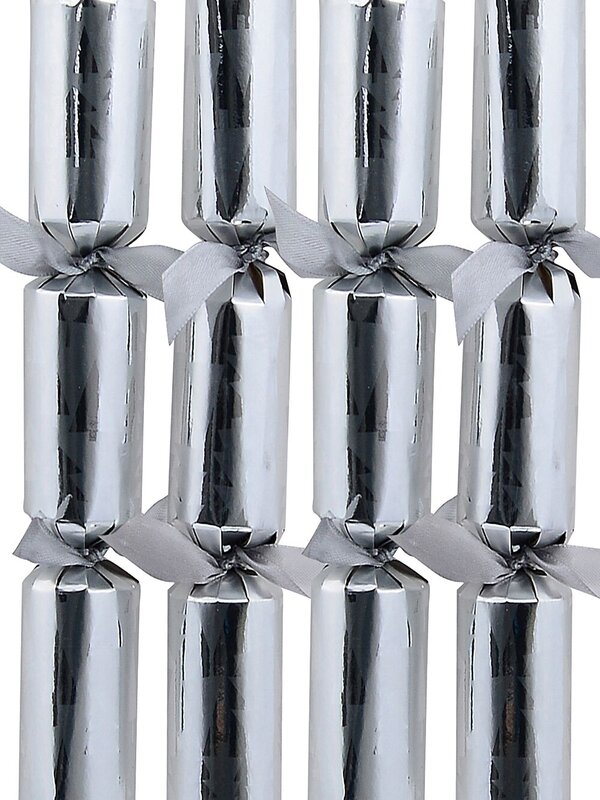 Shiny Silver Christmas Tree Mini Christmas Cracker Bon Bons - 6 x 20cm