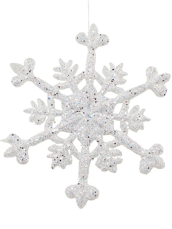 Silver Dusted Frost Snowflake Whimsical Essential Ornament | 12cm