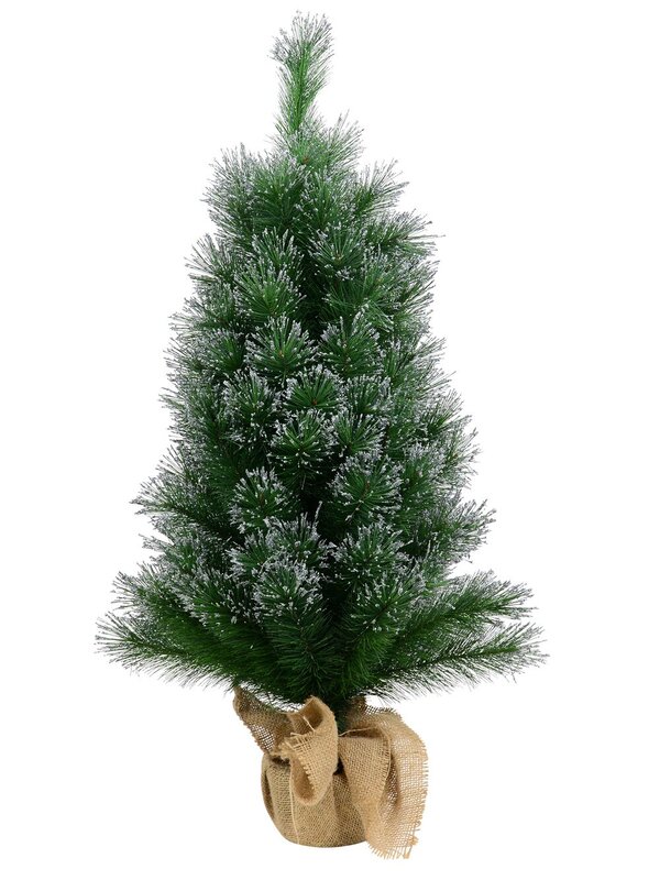 Silver Glittered Needle Tip Pine Tabletop Christmas Tree with 96 Tips - 90cm