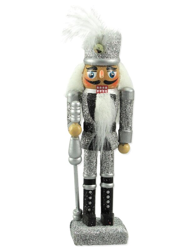 Silver Traditional Nutcracker Hanging Ornament - 12cm