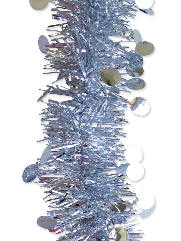 Silver With Dots Metallic Tinsel Garland - 2.7m