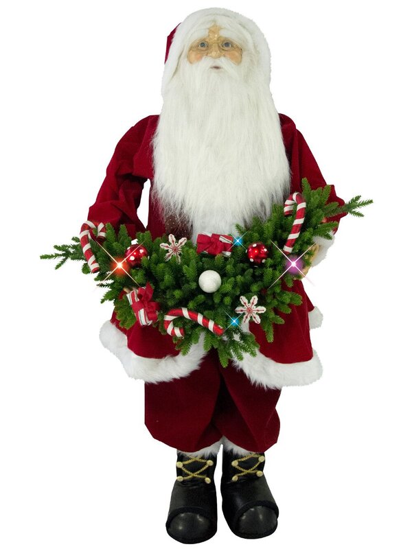 Singing & Dancing Santa Holding Decorated Swag - 1.5m