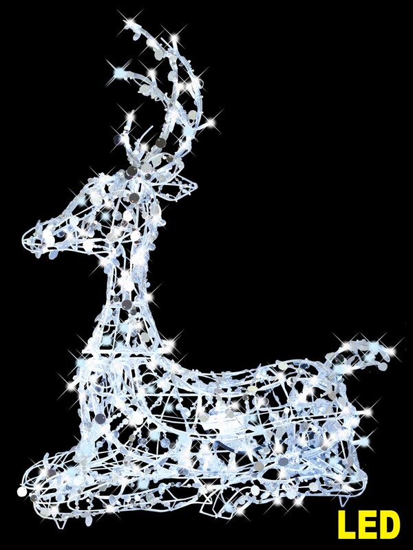 Sitting LED Reindeer With Reflective Sequins Light Display - 1m