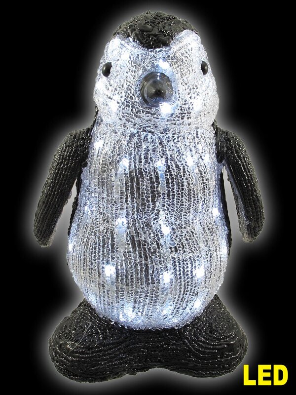 Small Acrylic Led Penguin Light Display - 32cm