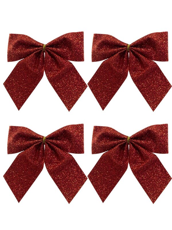 Small Red Bow Decorations - 6 x 80mm