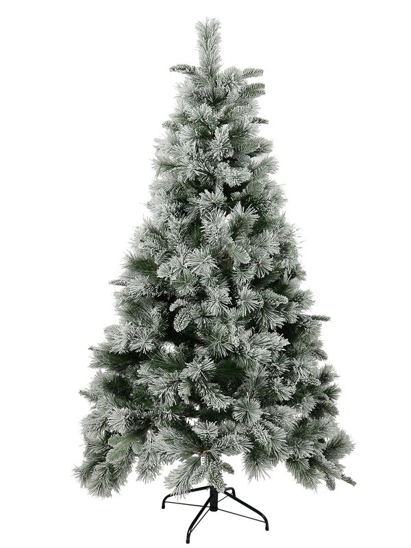 Snow Dusted Hinged Pine Christmas Tree With 626 Tips - 1.8m