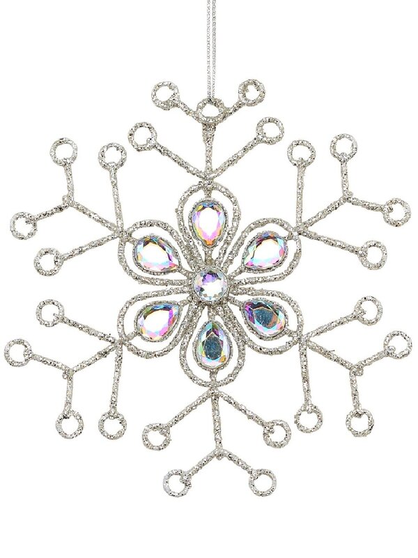 Snowflake & Encrusted Diamante Whimsical Essential Ornament | 12cm