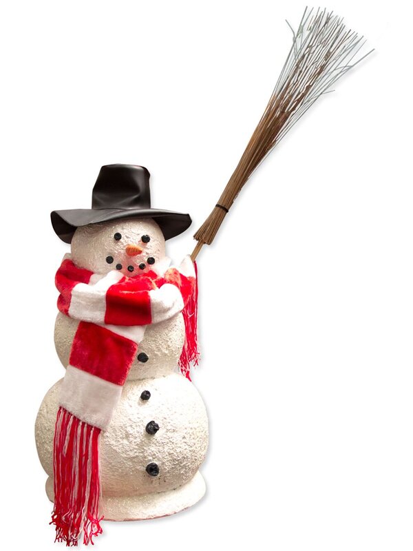 Snowman With Scarf, Hat & Broom Christmas Decor - 91cm