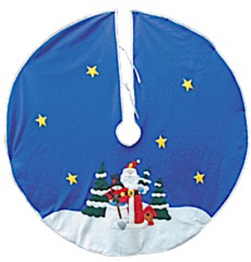 TREE SKIRT - SANTA & SNOWMAN - 1.22 METRES