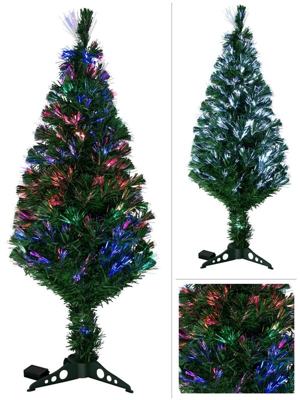 Vibrant LED Multi Colour & Cool White Fibre Optic Tree - 1.2m