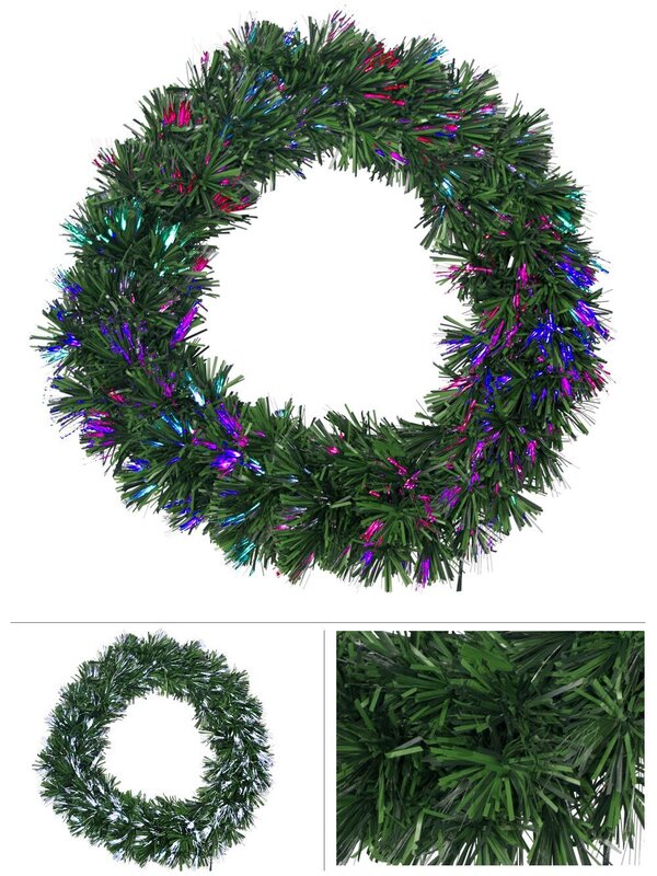 Vibrant LED Multi Colour & Cool White Wreath - 60cm