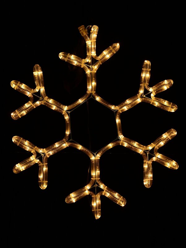 Warm White LED Branched Star Snowflake Rope Light Silhouette - 50cm