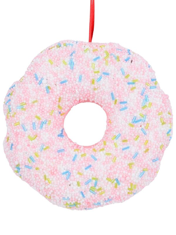 Whimsical Pink Frosted Doughnut Sweet Whimsical Essential Ornament | 16cm
