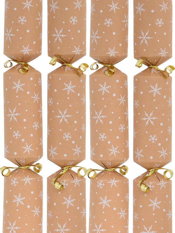 White Heavy Snowfall On Caramel Christmas Cracker Bon Bons - 50 x 30cm