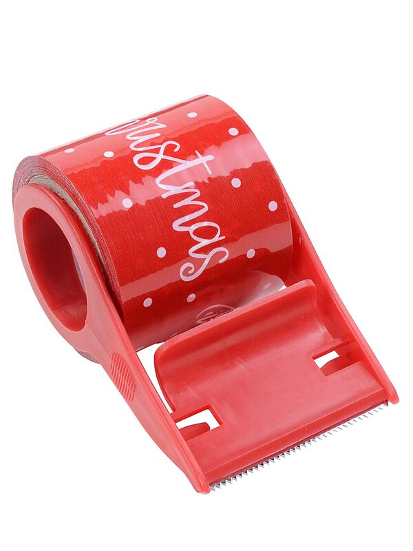 White Merry Christmas On Red Gift Wrapping Tape | 15m x 50mm
