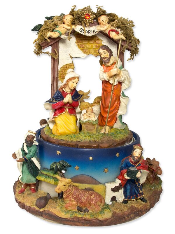 Wind Up Musical Nativity Scene Ornament - 17cm