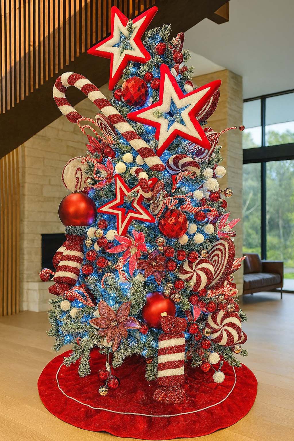 Red & White Decorated Tree