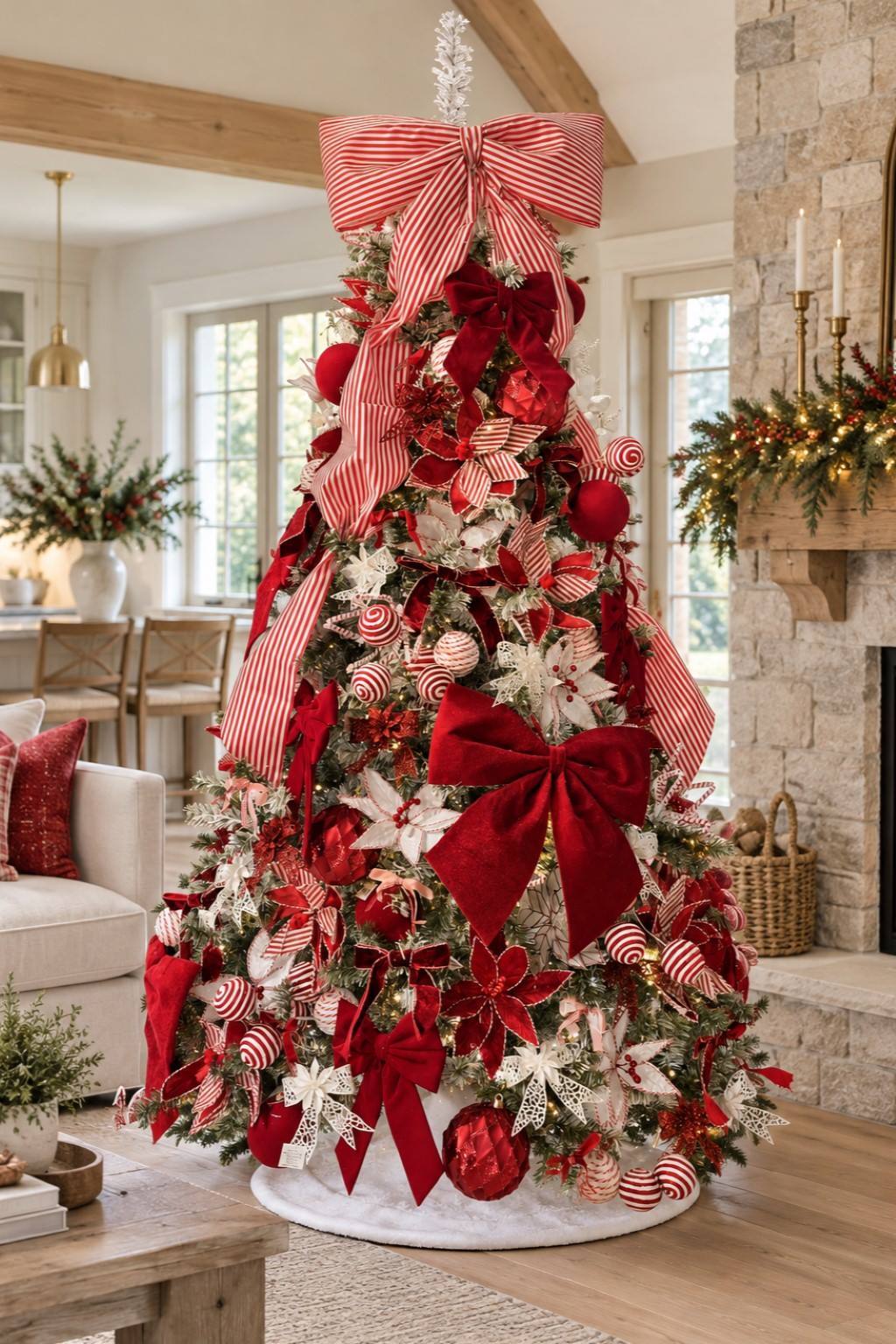 Red & White Decorated Tree